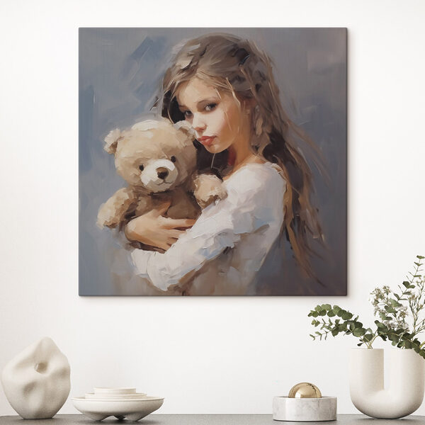 Girl holding a teddy bear