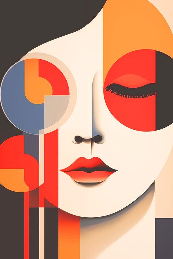 Face with different colors and shapes