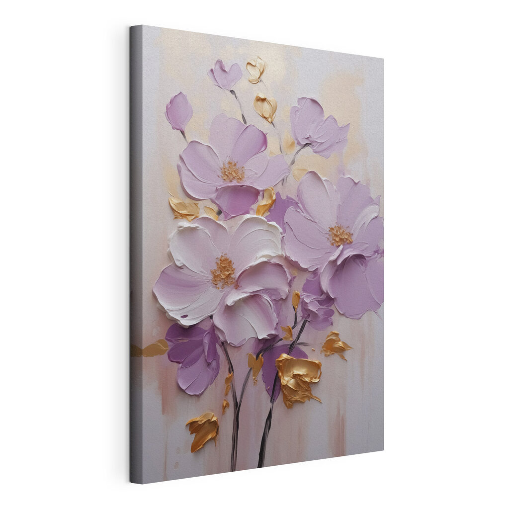 Painting of flowers on a white surface Painting of flowers on a white surface