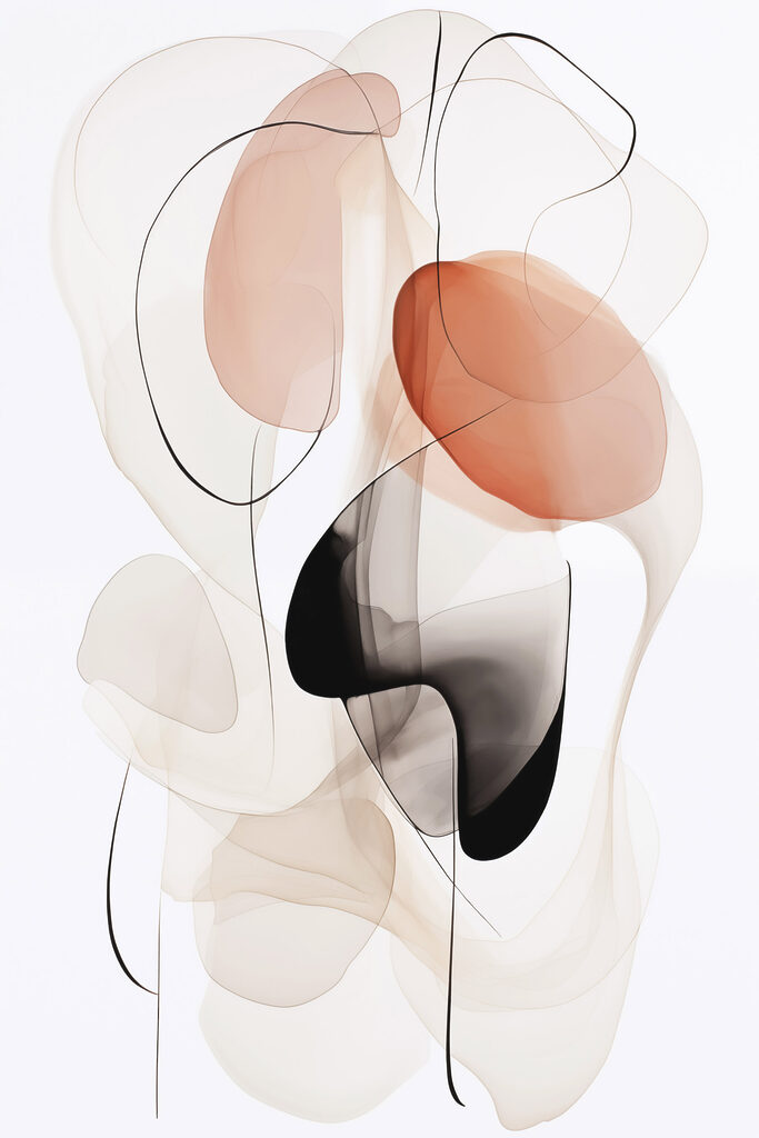 Fluid shapes in soft, warm tones