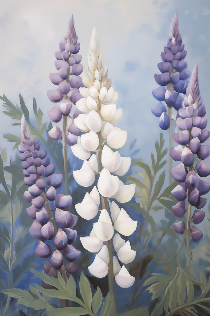 Lush lupins in soft pastel hues Lush lupins in soft pastel hues