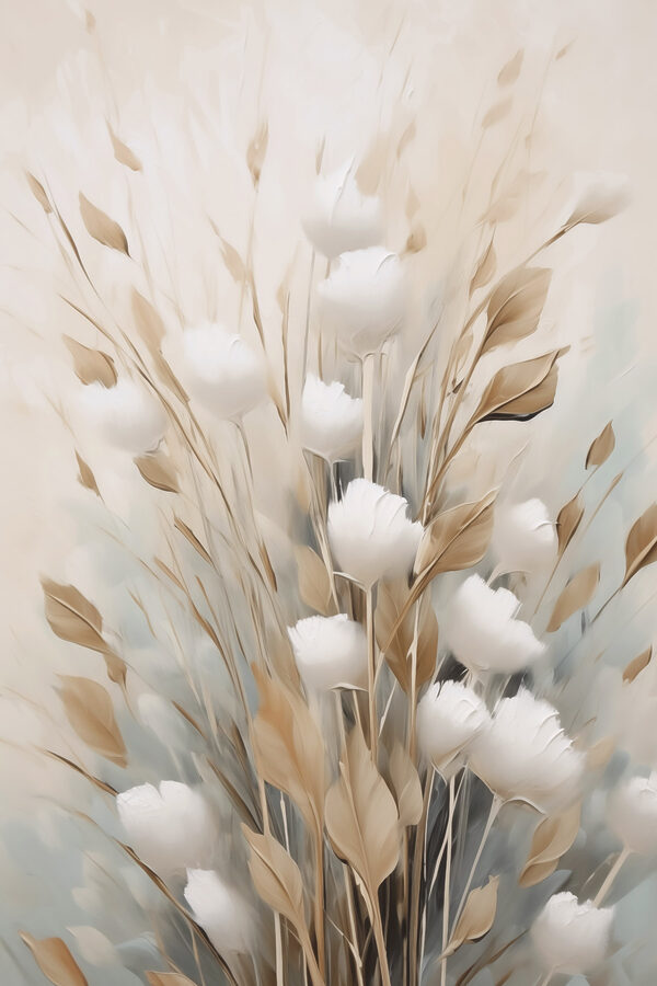 Painting of flowers and leaves