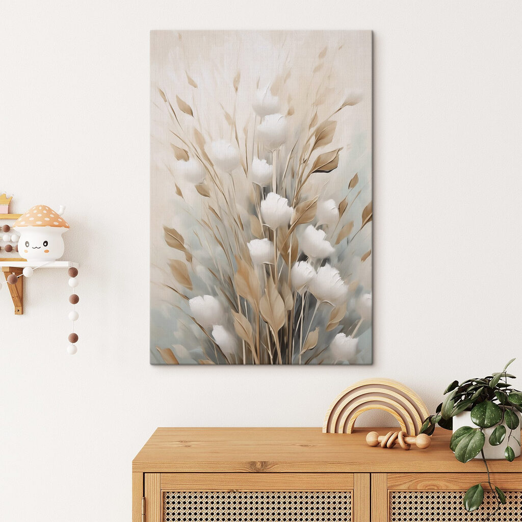Painting of flowers and leaves