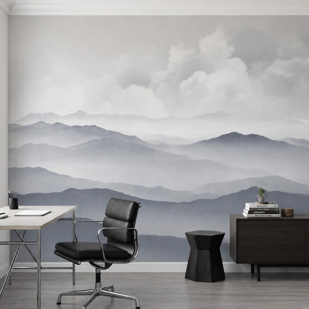 Nebelige Berglandschaft