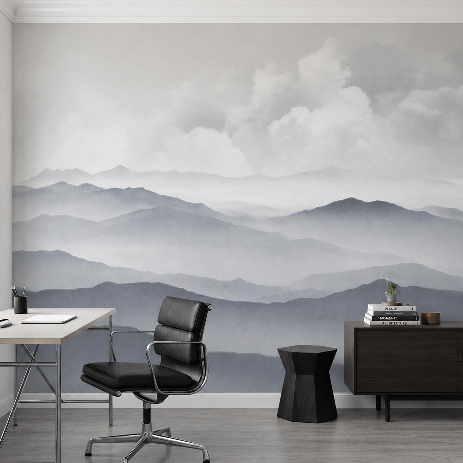 Nebelige Berglandschaft