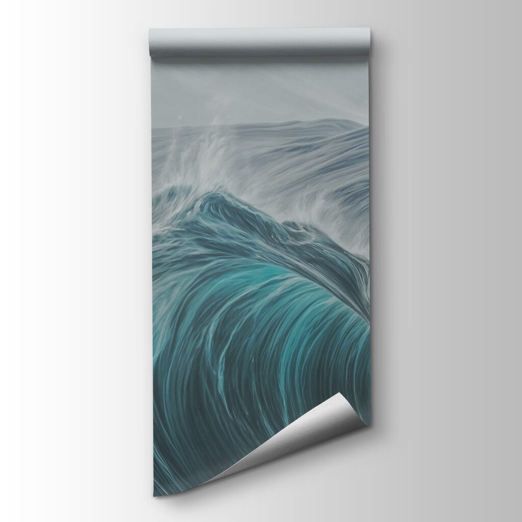 Beach with waves and mountains Beach with waves and mountains