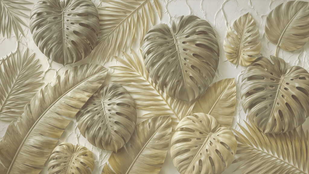 Group of leaves on a white surface Group of leaves on a white surface