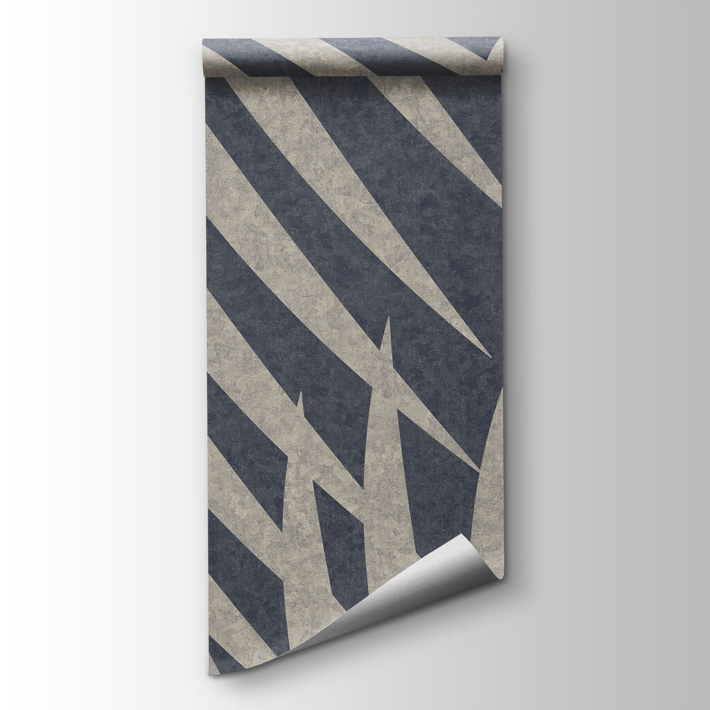 Pattern of leaves on a blue background