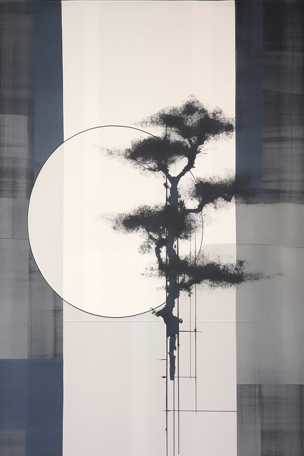 Tree with a circle and lines
