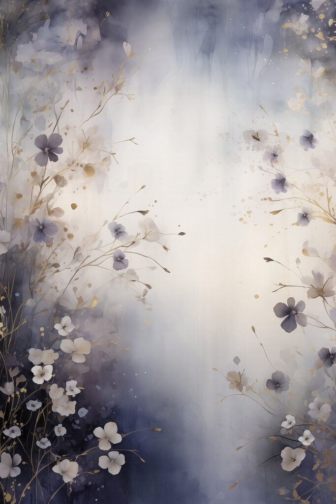 Painting of flowers on a white background