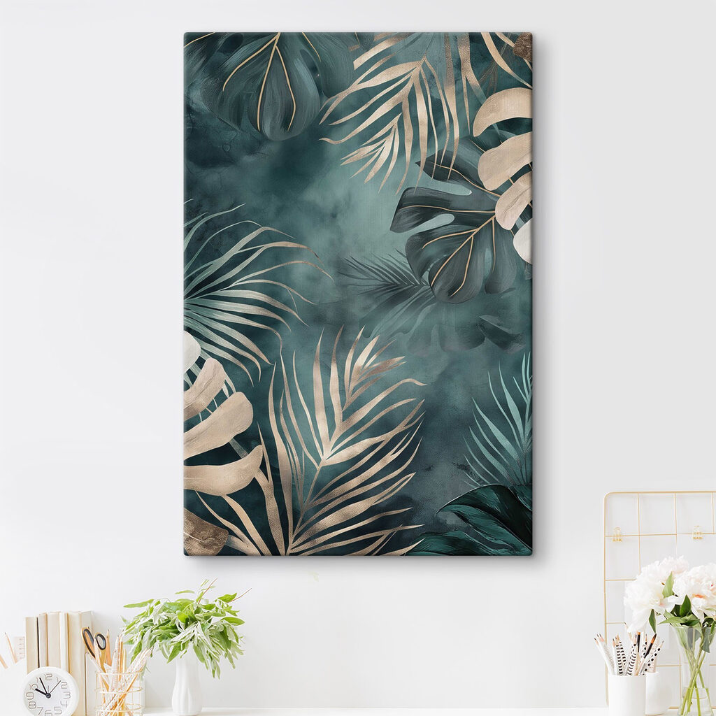 - Lush foliage against a dark backdrop - Lush foliage against a dark backdrop