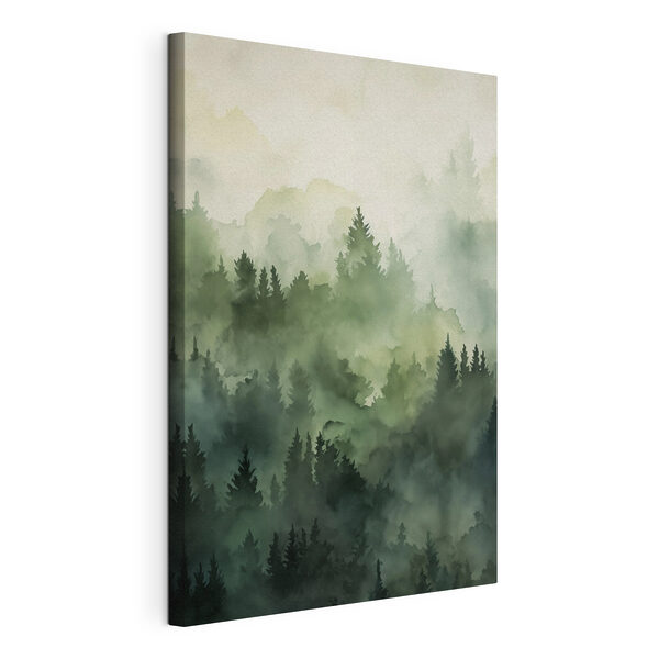 Foggy forest with trees Foggy forest with trees