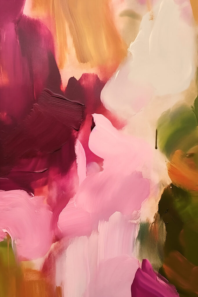 Painting of pink and green colors