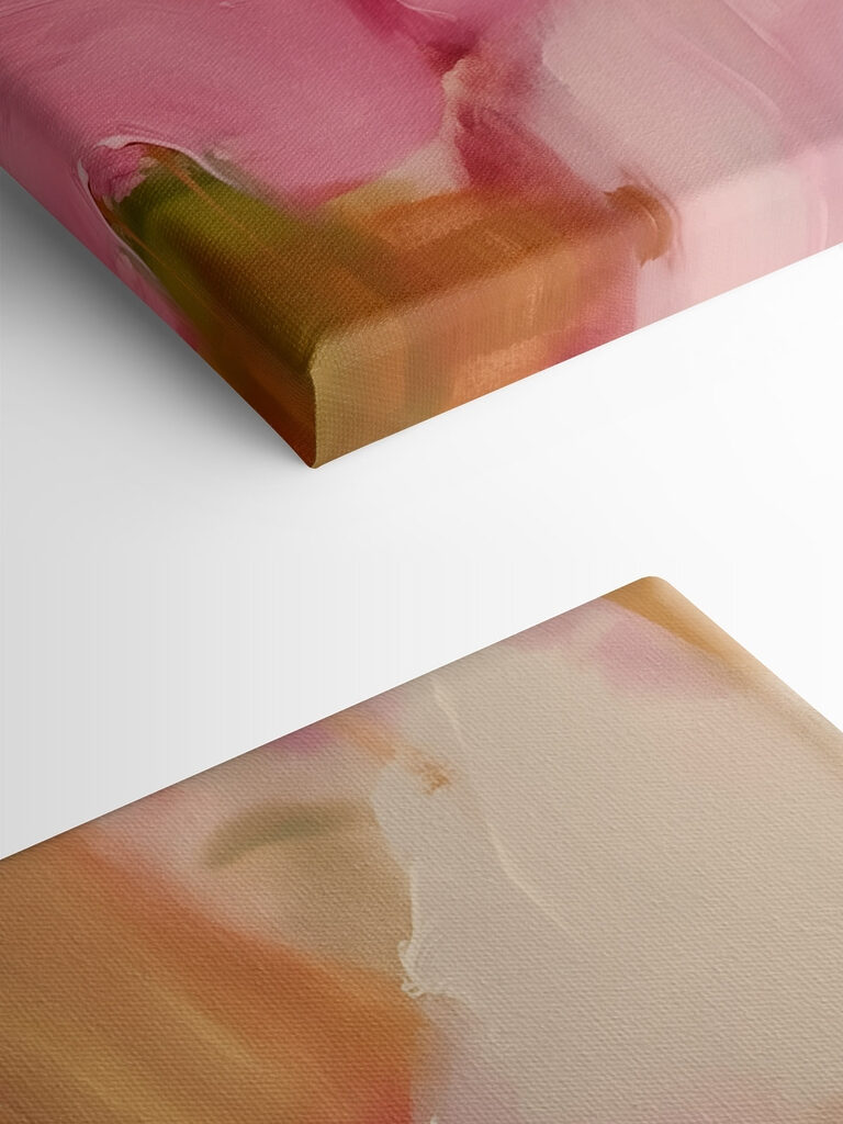 Painting of pink and green colors