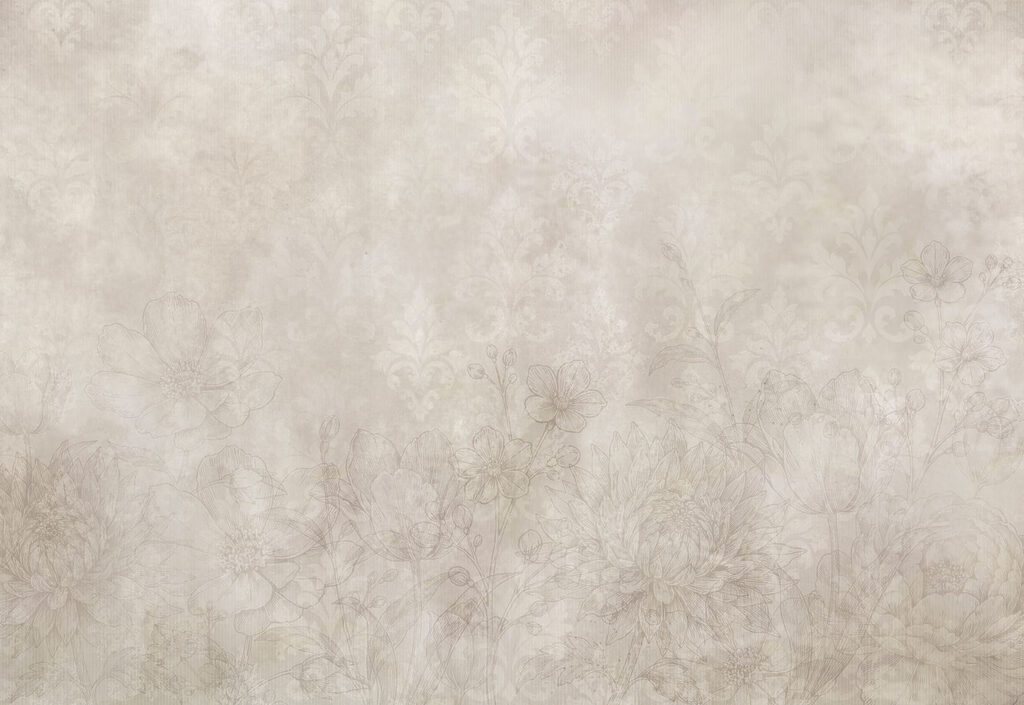 White wallpaper with flowers White wallpaper with flowers