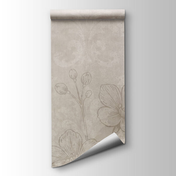 White wallpaper with flowers White wallpaper with flowers