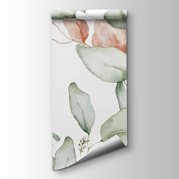 Watercolor painting of leaves and branches