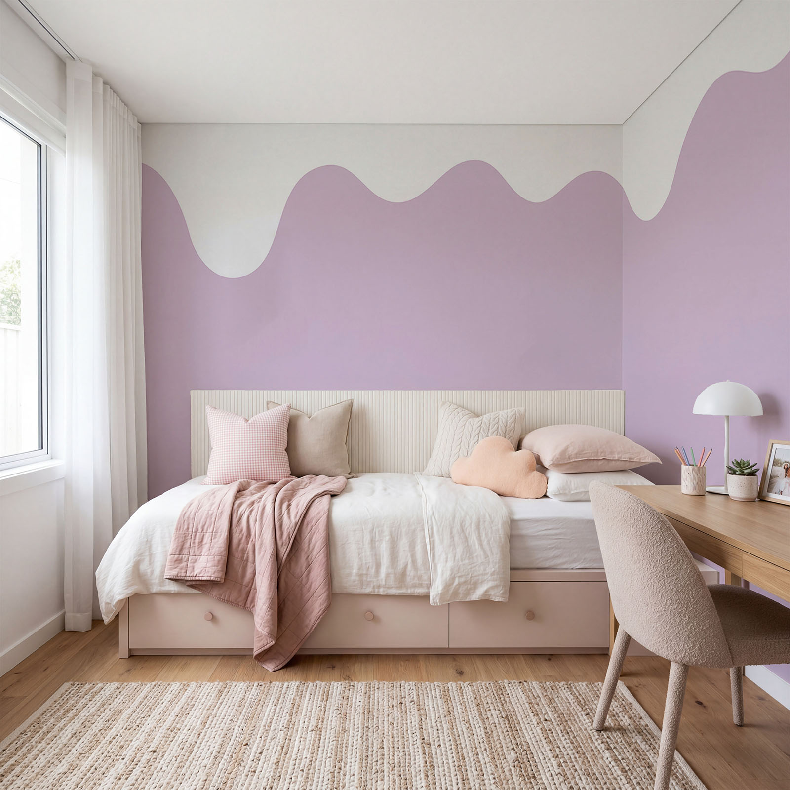 Weiße und violette Flüssigkeit