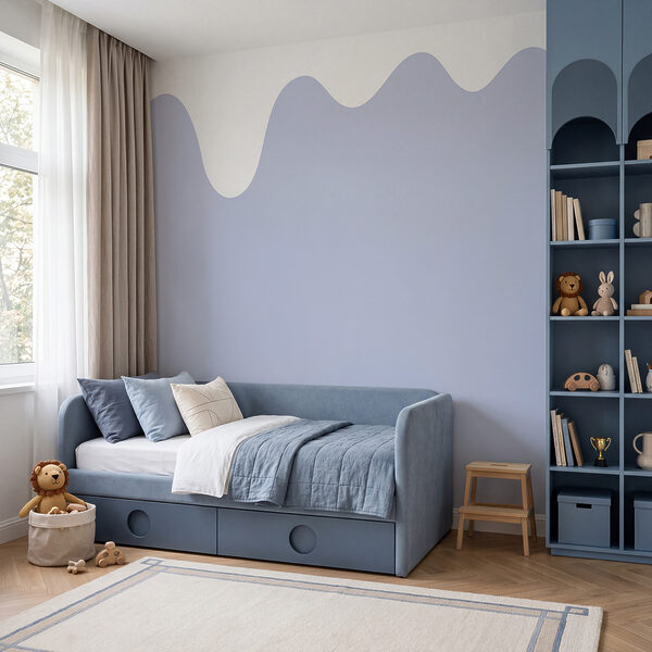 Weiße und blaue Welle