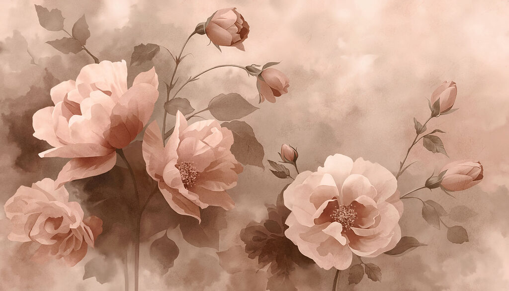 Delicate blooms in soft pastel hues