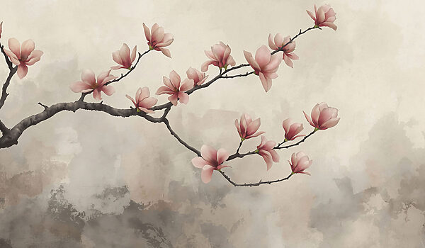 Branch with pink flowers Branch with pink flowers