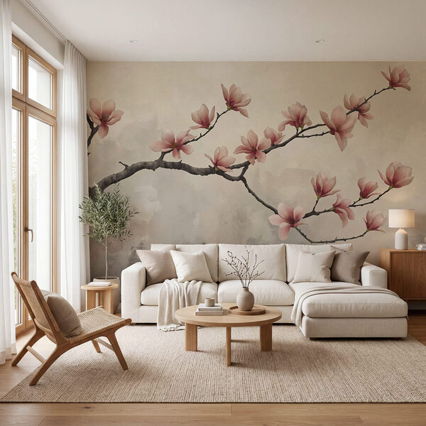 Zweig mit rosa Blüten Zweig mit rosa Blüten