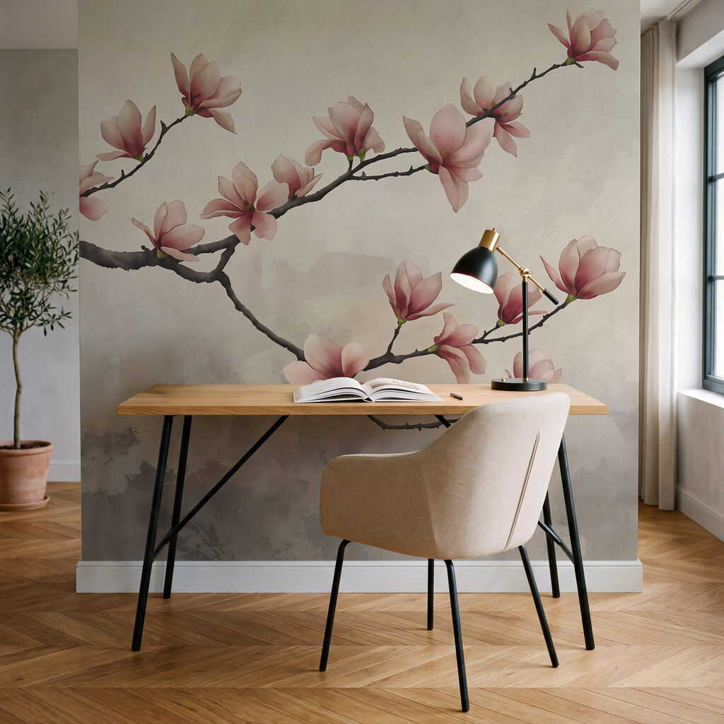 Zweig mit rosa Blüten Zweig mit rosa Blüten