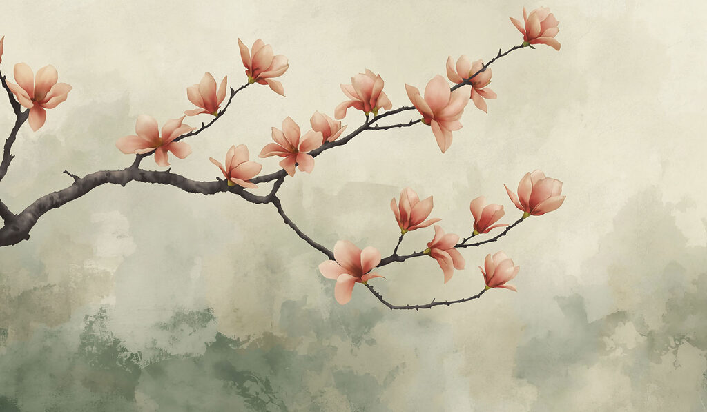 Branch with pink flowers Branch with pink flowers