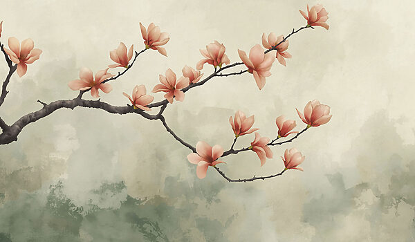 Branch with pink flowers Branch with pink flowers