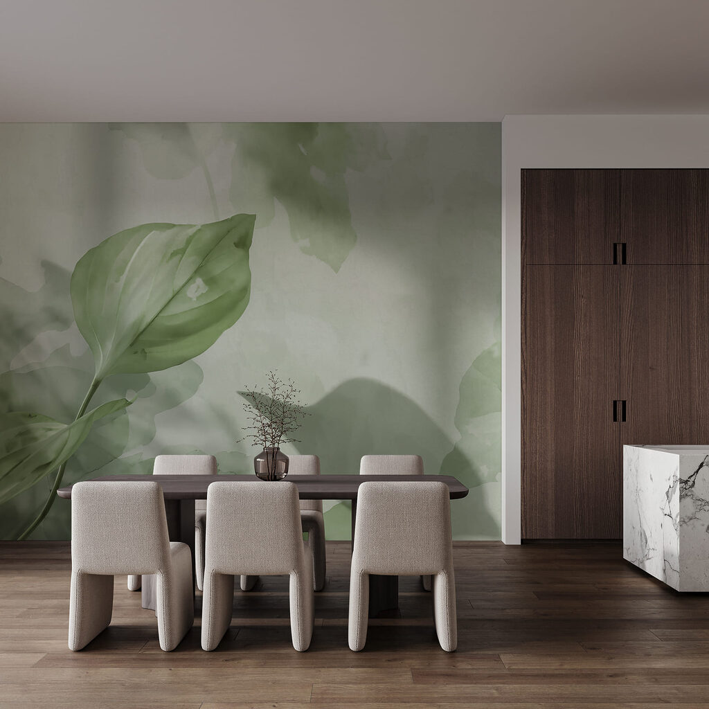 Grünes Blatt auf weißem Hintergrund Grünes Blatt auf weißem Hintergrund