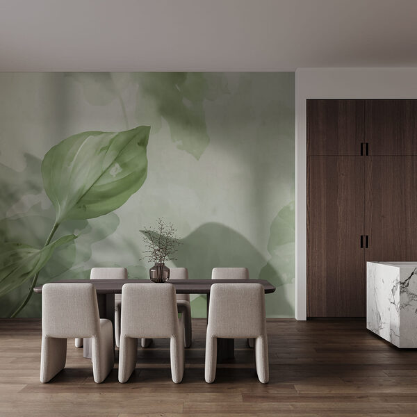 Grünes Blatt auf weißem Hintergrund Grünes Blatt auf weißem Hintergrund