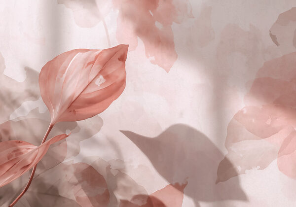 Gentle pink leaves in soft light