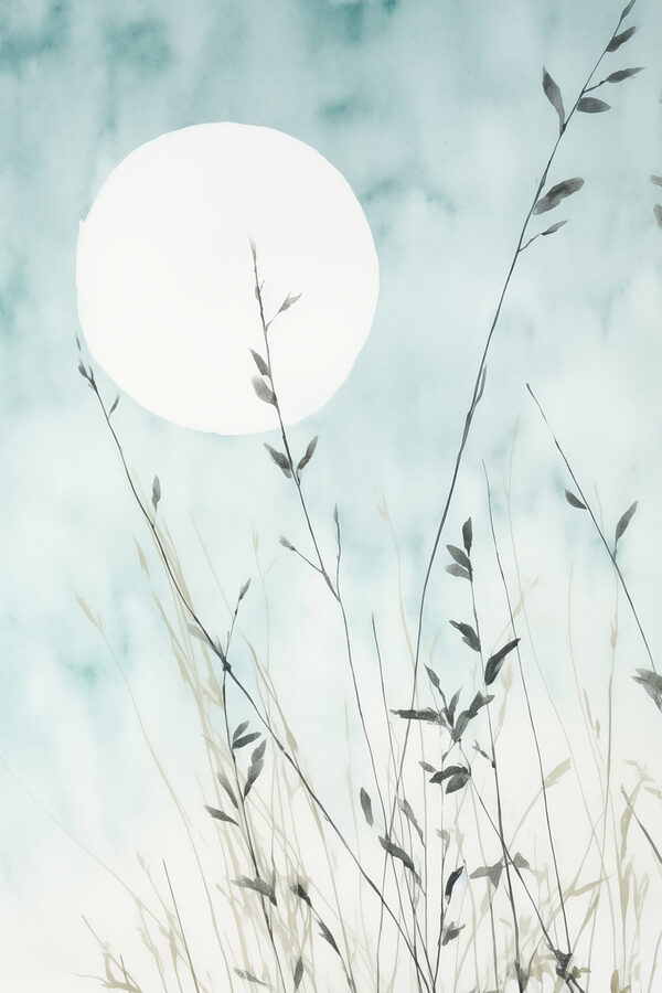 Sun behind plants