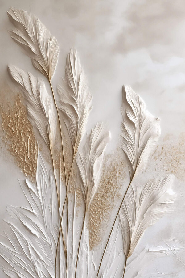 White feather on a white surface White feather on a white surface