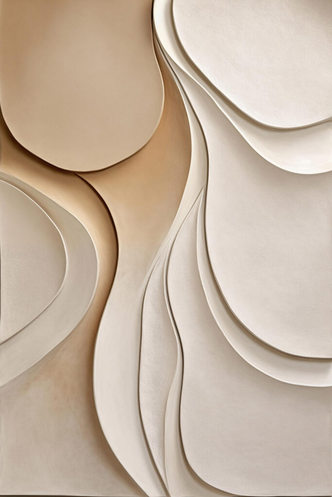 White and tan wall art