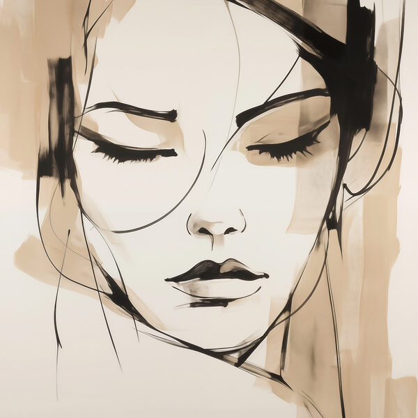 Drawing of a woman's face Drawing of a woman's face
