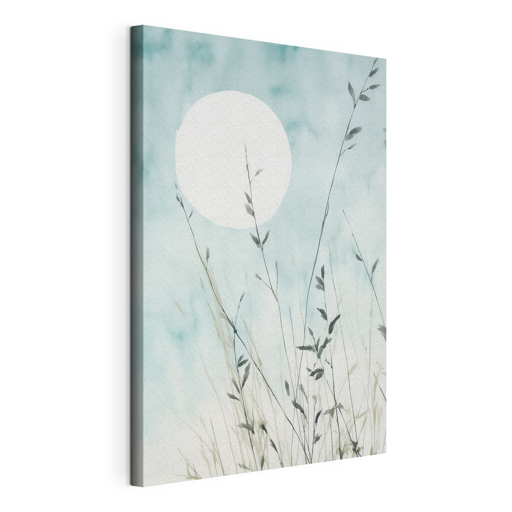 Sun behind plants