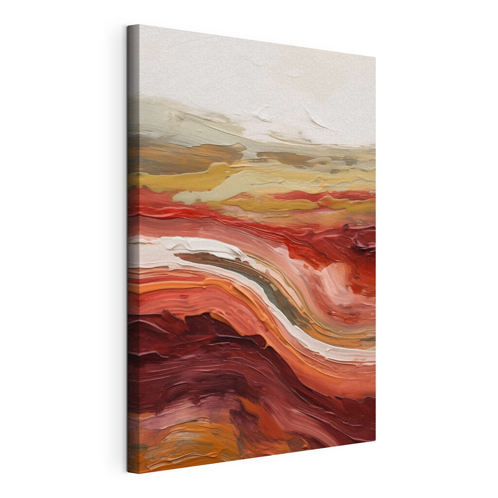 Fluid strokes in warm earth tones