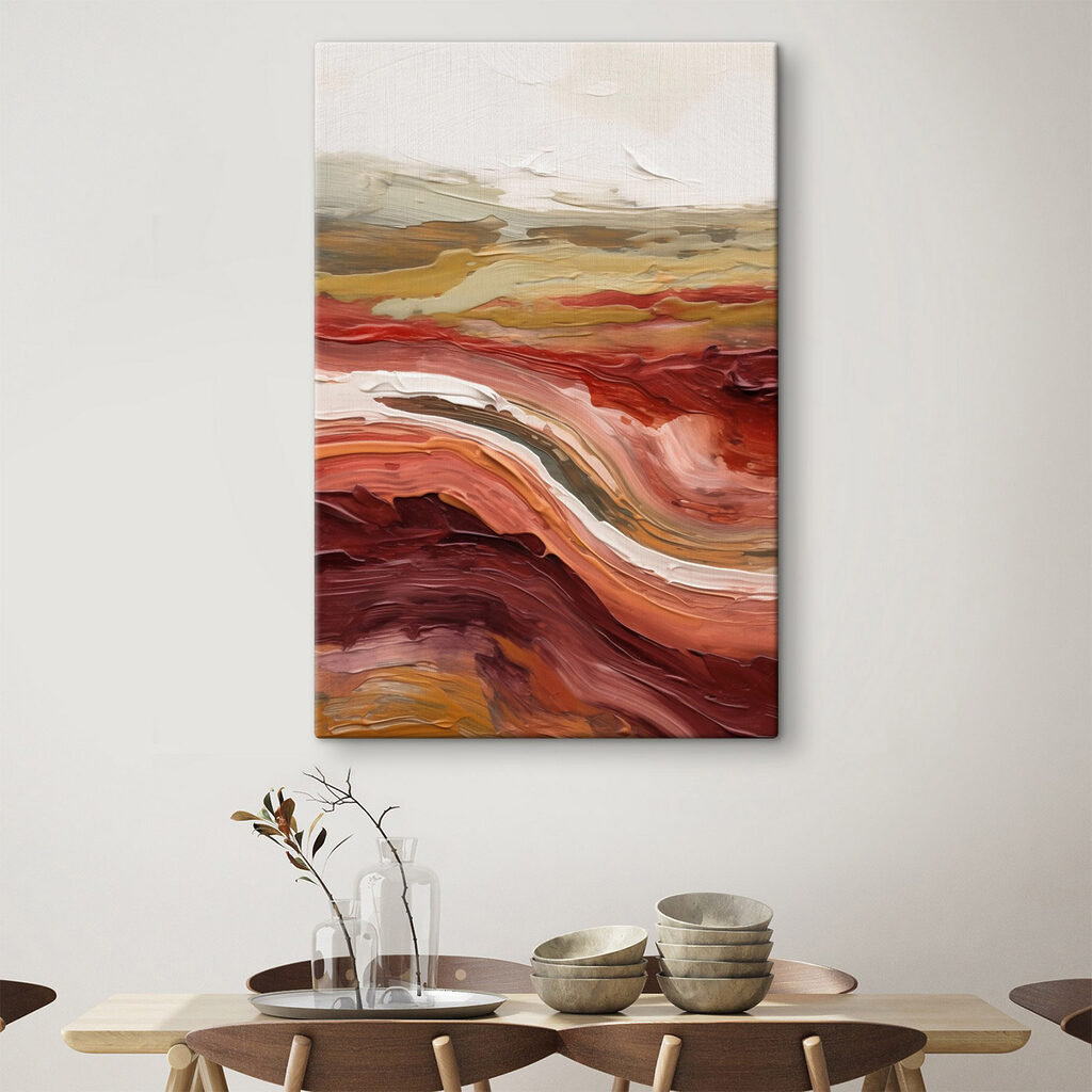 Fluid strokes in warm earth tones