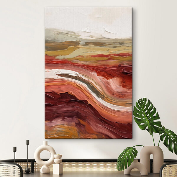 Fluid strokes in warm earth tones