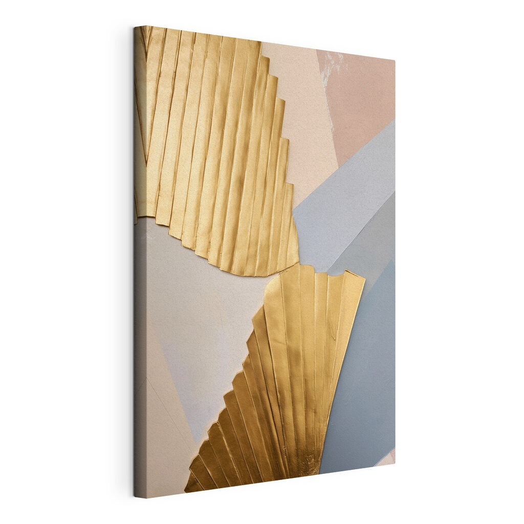 Elegant fan-shaped design with soft colors Elegant fan-shaped design with soft colors