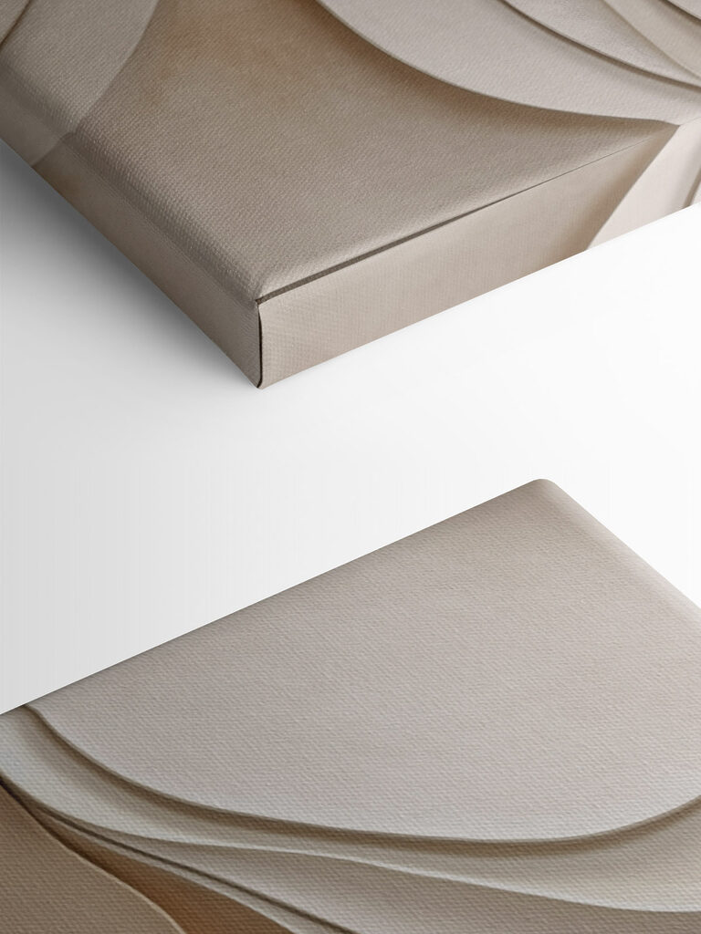 White and tan wall art