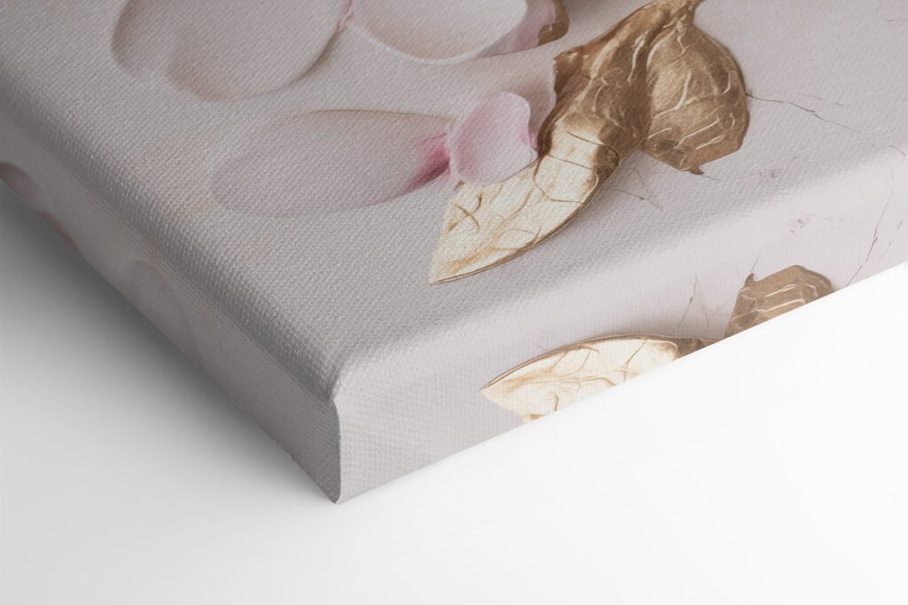 White and pink flowers on a marble surface