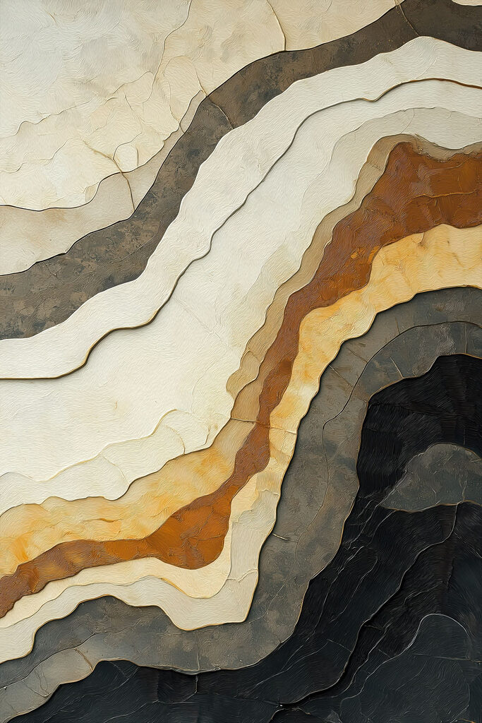 - Waves of muted natural tones - Waves of muted natural tones