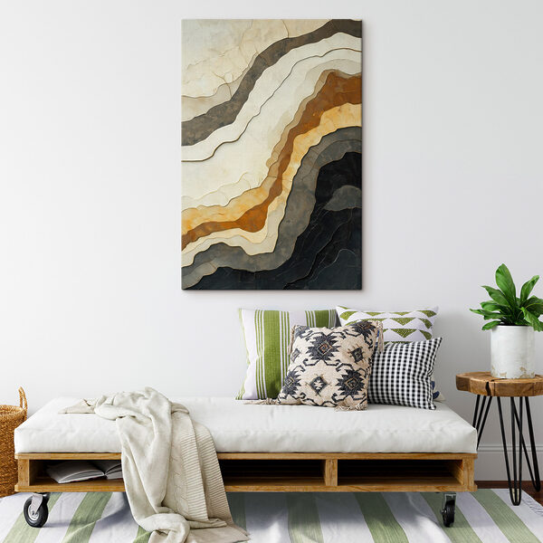 - Waves of muted natural tones - Waves of muted natural tones