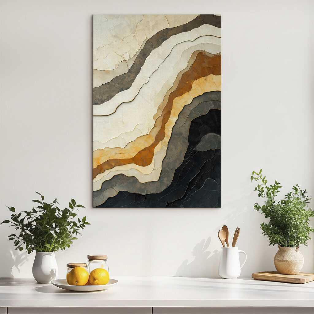 - Waves of muted natural tones - Waves of muted natural tones