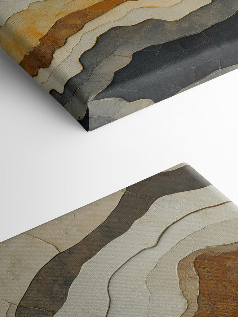 - Waves of muted natural tones - Waves of muted natural tones