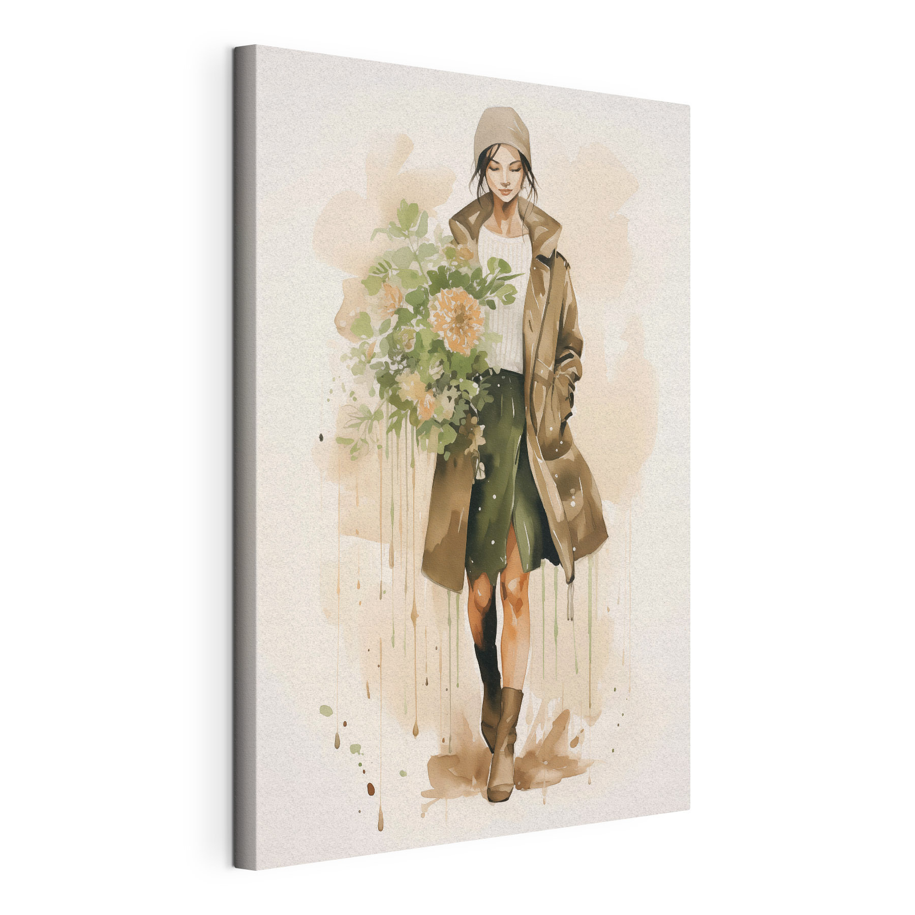 Woman holding a bouquet of flowers