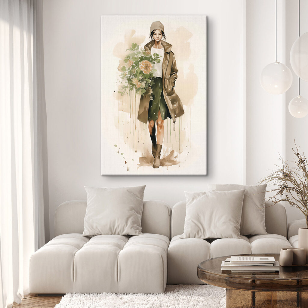 Woman holding a bouquet of flowers