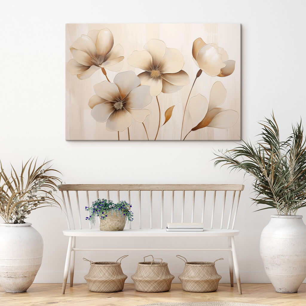 Painting of flowers on a wall